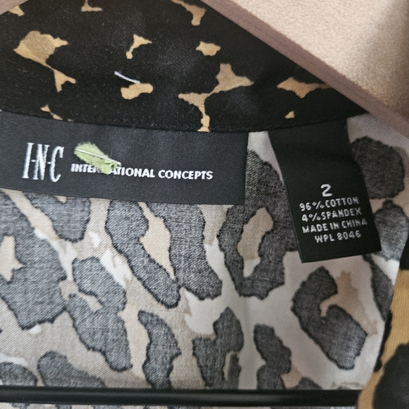 INC International Concepts Leopard Print Sleeveless Shirtdress - Picture 6 of 8